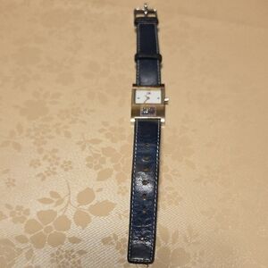 Tommy Hilfiger Gold and Blue Leather Watch